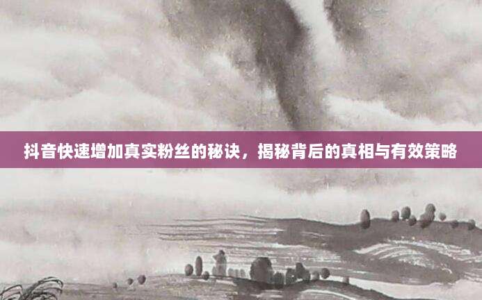 抖音快速增加真实粉丝的秘诀,揭秘背后的真相与有效策略
