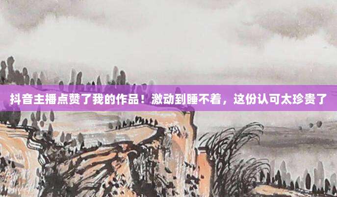 抖音主播点赞了我的作品!激动到睡不着,这份认可太珍贵了