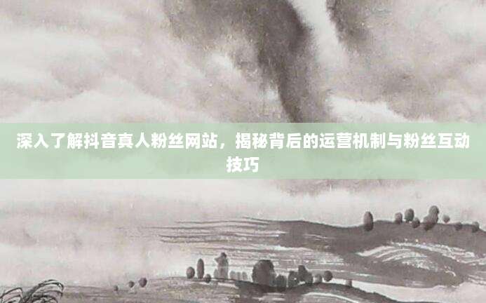 深入了解抖音真人粉丝网站,揭秘背后的运营机制与粉丝互动技巧