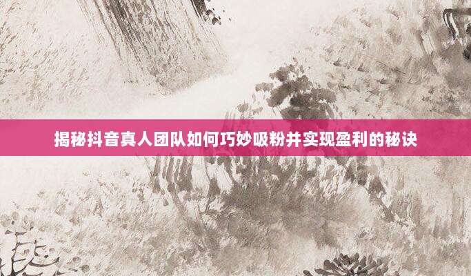 揭秘抖音真人团队如何巧妙吸粉并实现盈利的秘诀
