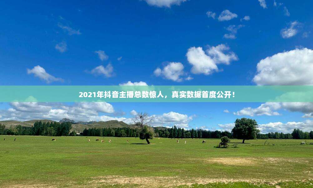 2021年抖音主播总数惊人,真实数据首度公开!