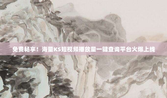 免费畅享!海量KS短视频播放量一键查询平台火爆上线