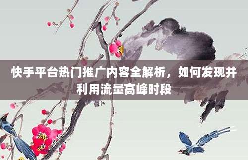 快手平台热门推广内容全解析,如何发现并利用流量高峰时段