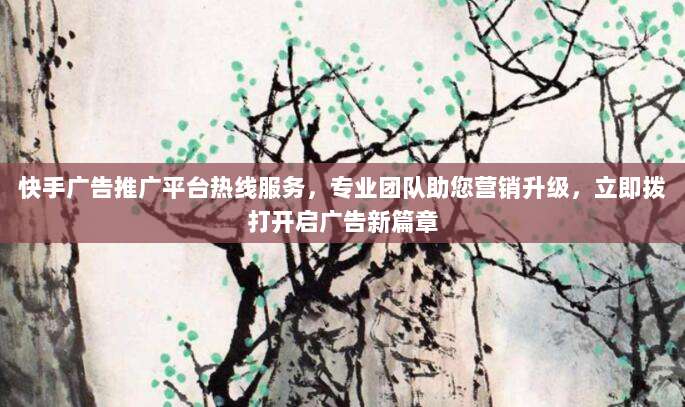 快手广告推广平台热线服务,专业团队助您营销升级,立即拨打开启广告新篇章