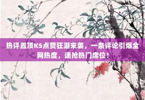 热评置顶KS点赞狂潮来袭,一条评论引爆全网热度,速抢热门席位!