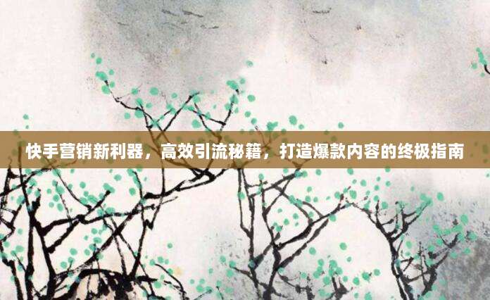 快手营销新利器,高效引流秘籍,打造爆款内容的终极指南
