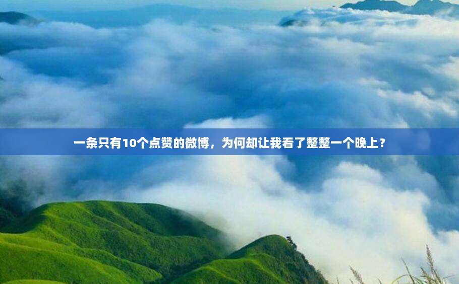 一条只有10个点赞的微博,为何却让我看了整整一个晚上?