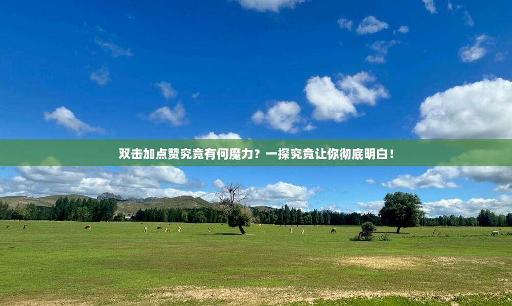 双击加点赞究竟有何魔力?一探究竟让你彻底明白!