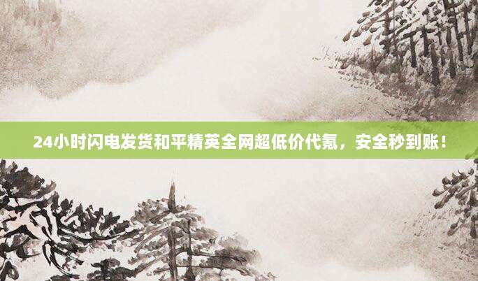 24小时闪电发货和平精英全网超低价代氪,安全秒到账!