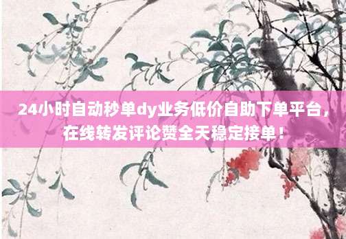24小时自动秒单dy业务低价自助下单平台,在线转发评论赞全天稳定接单!