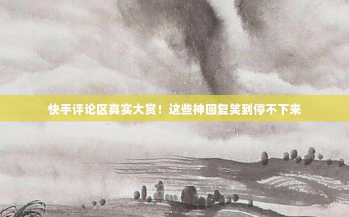 快手评论区真实大赏!这些神回复笑到停不下来